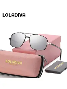 LOLADIVA Unisex Exudes Refinement Rectangular Frame Sunglasses Redefining Cool Full Frame Sunglasses UV400