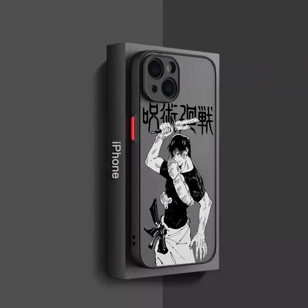 Jujutsu Kaisen Toji Fushiguro Personalized Colored Translucent Matte Cellphone Casing, Flexible Animal-Themed Mobile Accessory with Resistance for iPhone 17,16,15,14,13,12,11,Air,Pro,Max,Plus Devices
