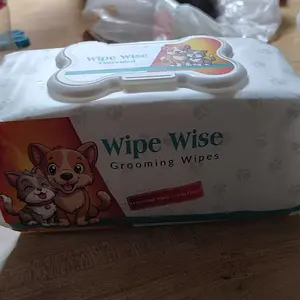 Pet Grooming Wipes for Dogs & Cats | Hypoallergenic, 3-in-1 Cleaning, Deodorizing and Hydrating, for Grooming Paws, Body and Butt, Unscented, 100 Count