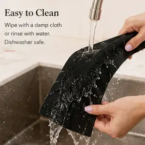 4 Pack Silicone Stove Gap Covers Heat Resistant Counter Gap Filler 21 Inch Kitchen Stove Guard Easy to Clean Black