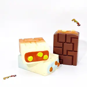 MHM Squishy Series  Russian Tetris Chocolate(Sea Salt White Chocolate) Stress Relief Toy, Slow Rebound Stress Relief Toy, Holiday Gift