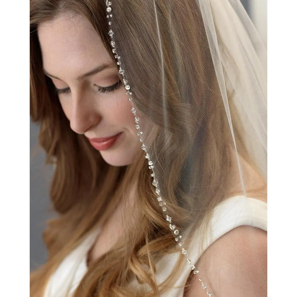 Delicate Crystal Beaded Veil