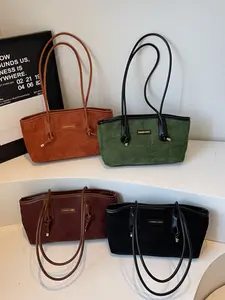 Women's Fashionable Suede Handbag, High-End Design Boston Bag, Elegant Commuter Bag, Multiple Colors Available, Perfect for Daily Commute & Outdoors