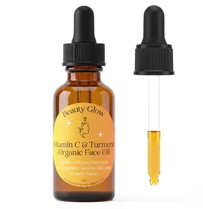 Organic Turmeric & Vitamin C Face Oil for Dark Spots Brightening Age Defying for Fine Lines & Wrinkles Moisturizing Hydrating Serum Natural Anti Aging 1 Oz Beauty Glow