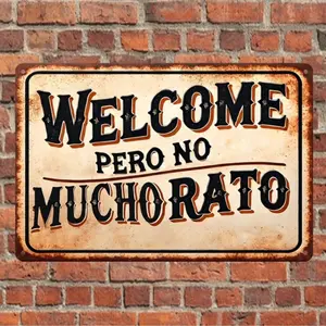 Vintage Aluminum Welcome Sign In Rustic Style With Distressed Finish For Indoor And Outdoor Home Decor