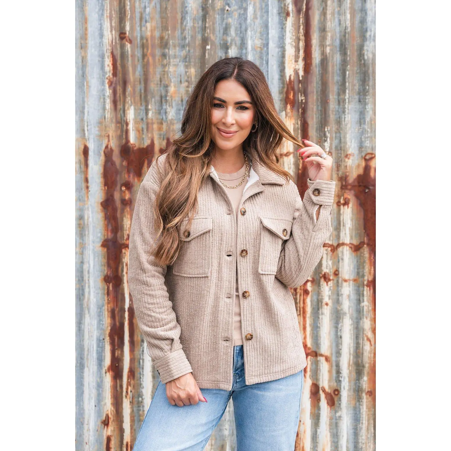 Corded Sherpa Lined Shacket