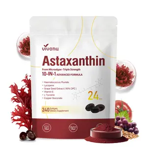VIVONU 24mg Astaxanthin Softgels | 240 Softgels | Triple Strength Microalgae Formula | Daily Antioxidant & Wellness Support