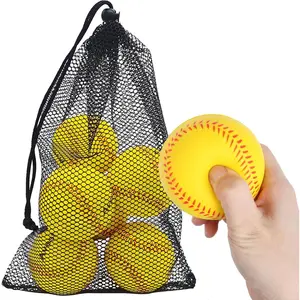 Baseballs 6-Pack - Soft Baseball  Balls for Safe Play, Indoors Outdoors, Ideal for , Youth, Teenagers,Adults with Drawstring Bag for Easy Carry & Storage