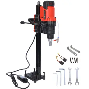 Diamond Core Drilling Machine, Wet&Dry Concrete Core Drill Rig with Stand, 700RPM Speed,9.4in Drilling Diameter for Concrete Brick Block Stone, 3200W