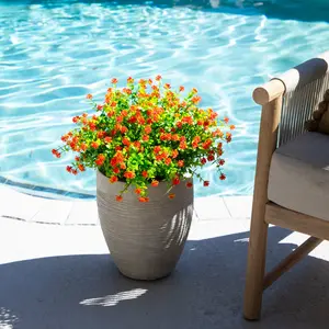 13" UV Resistant Artificial Flowering Mini Rose Bush (Indoor/Outdoor) - Set of 12