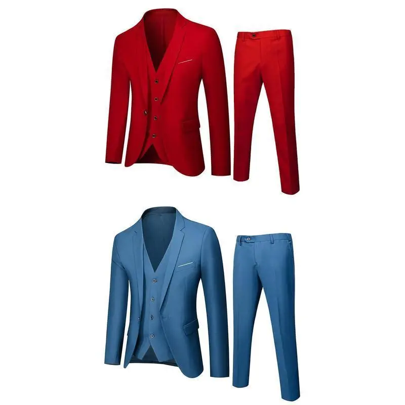 Men's Suit Set three-Piece Slim Suit Business Clothing Men's Suit Set three-Piece Slim Suit Business Clothing