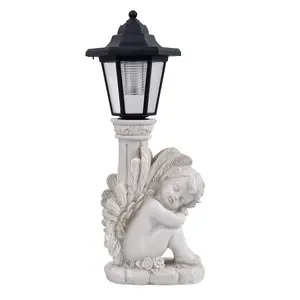 👼Sleeping Cherub Solar Lantern - Roman Column Garden Decor | Perfect Valentine's Day Gift