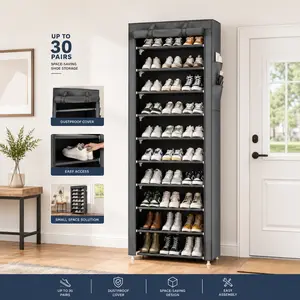 6/10-Tier Shoe Organizer Rack, Space-Saving Shoe Shelf for Sneakers, Boots, Entryway, Closet and Dorm Room