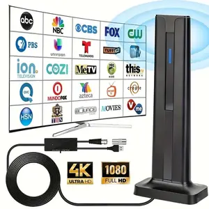 Digital TV Antenna for Smart TV Indoor, Long Range Reception HDTV Antenna, 360 ° Signal Receiving Switch Amplifiers Signal Enhancers, for Local Channels, Easy Installation Antennas for TVs Without Cable
