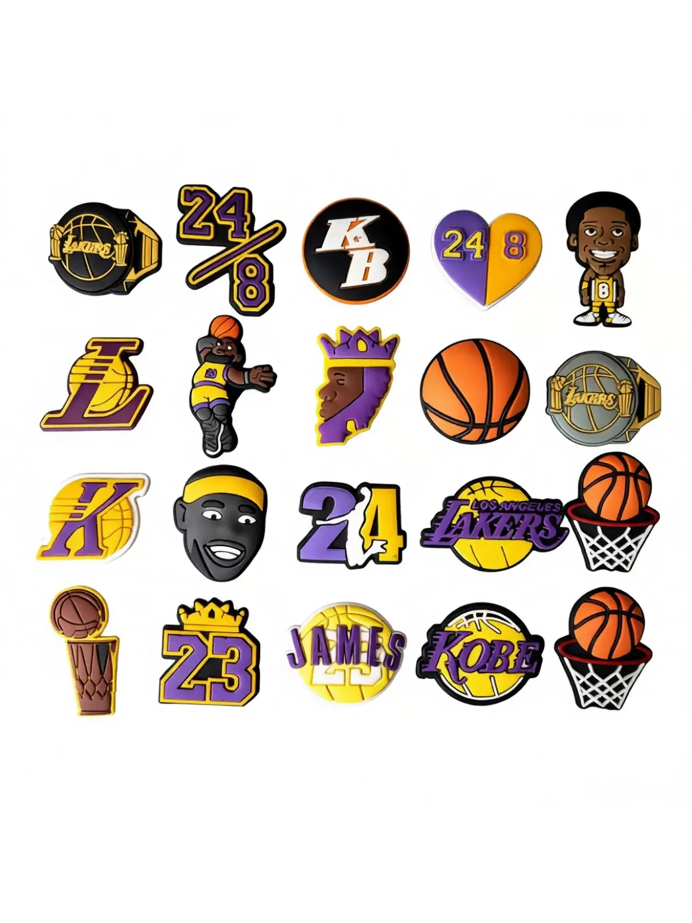 19/7/5pcs Cartoon Basketball Star Shoe Accessories, Cute Sports Shoes Decorations, Luggage & Bag Charms, Perfect Birthday Gift