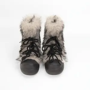 ComfortableandStylishWomen'sSnowBoots-WarmandLightweight,PlatformHeightIncreasing,RealLeatherwithFleeceLiningLining,roundToeDesign