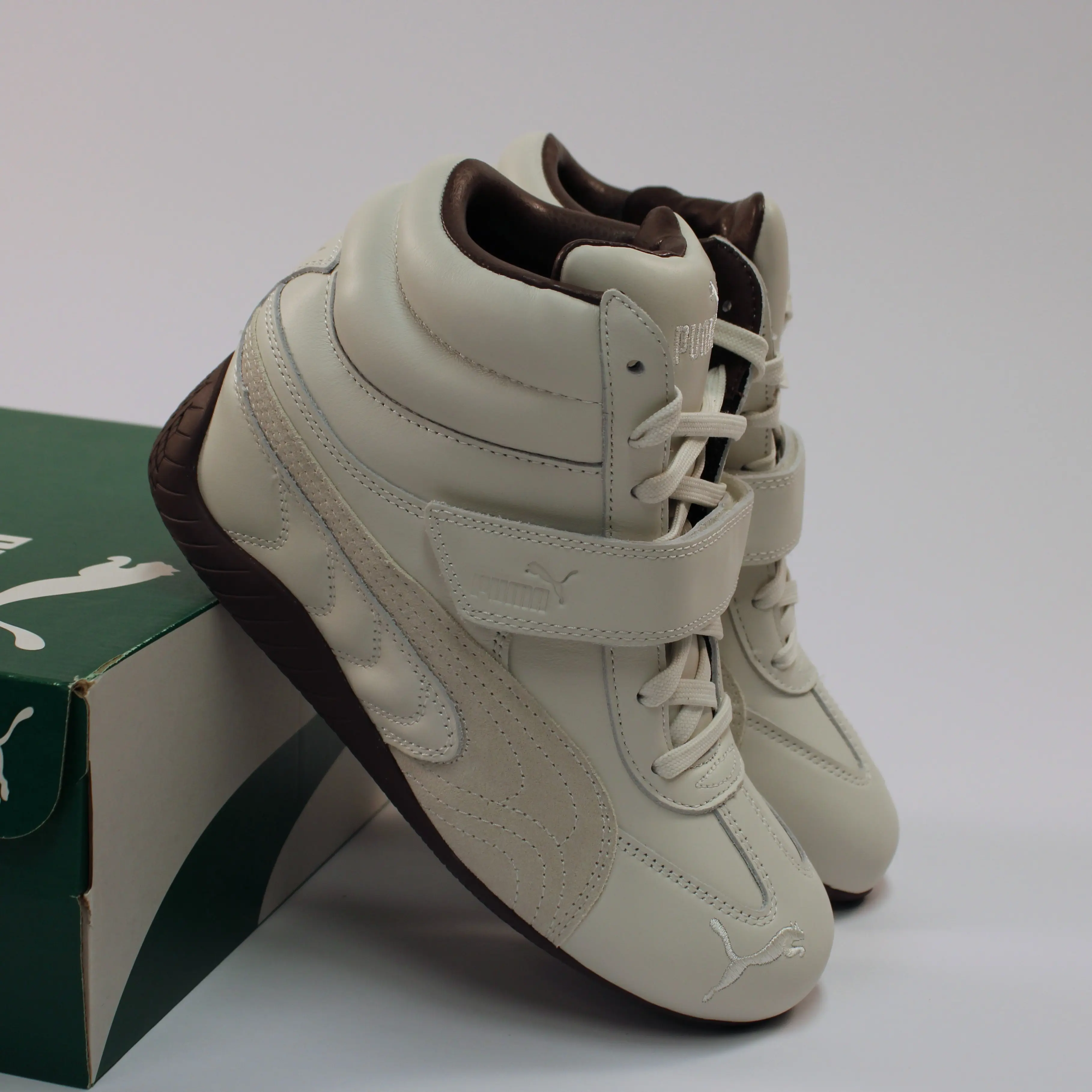 Puma Speedcat Wedge White Brown Women's Sneaker - Authentic Brand New Shoes 408120-01