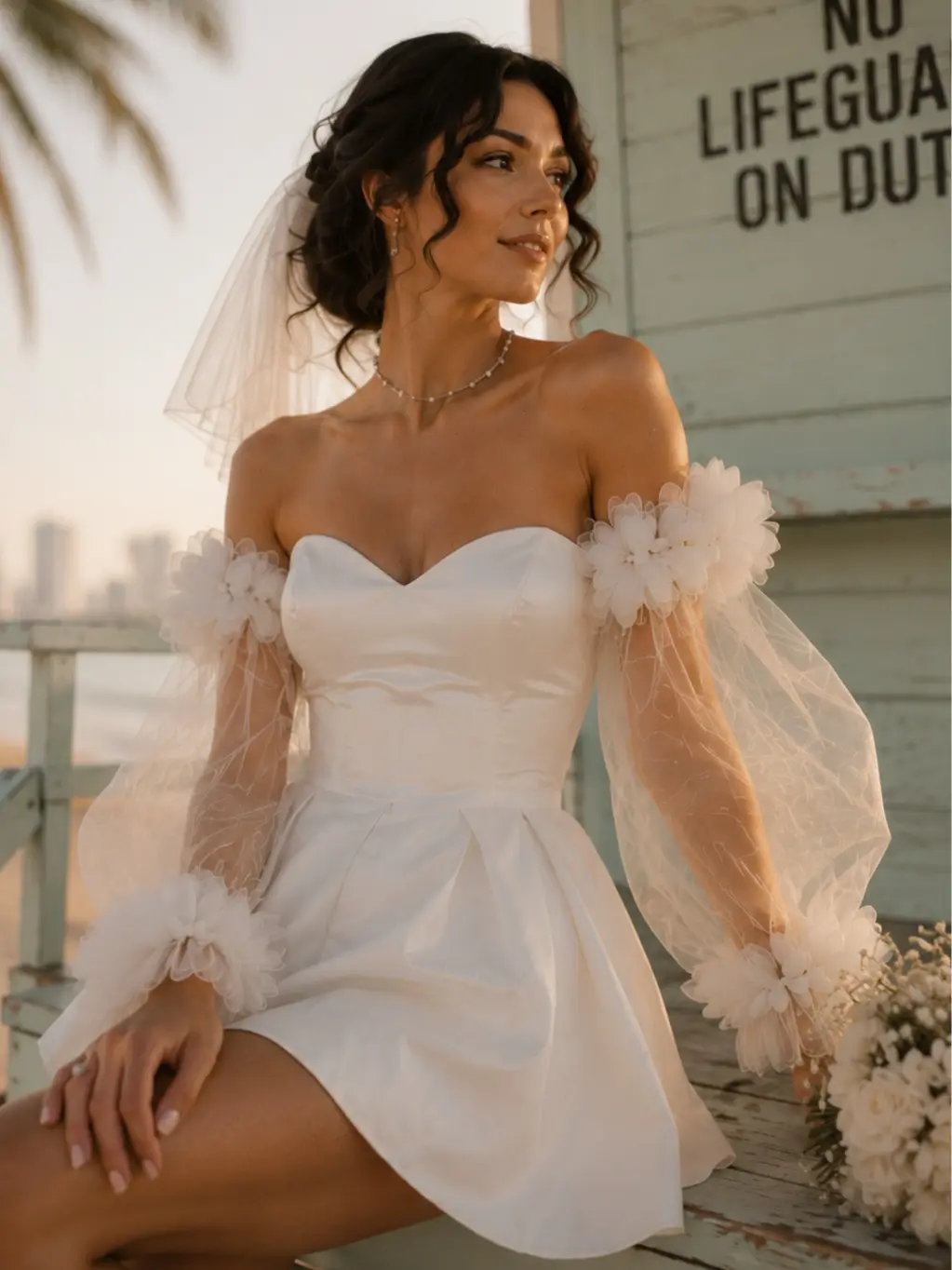 Floral Tulle Arm Sleeves: Handmade Bridal Wedding Cover-Up