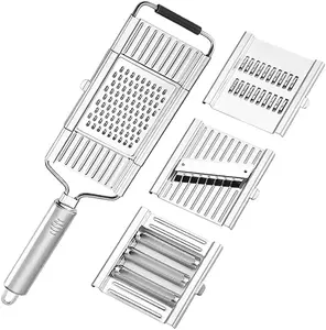 Small Kitchen Game‑Changer! 4‑in‑1 Handheld Stainless Steel Cheese Grater, Sharp‑Blade Hanging Multifunctional Kitchen Tool, Durable Dishwasher Safe Easy‑Clean Cooking Essential