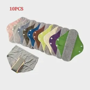 Reusable Leak-Proof Incontinence Pads Set (4/6/10 Pack) Washable Graphene-Blend Fabric Liners Soft & Absorbent Protection for Women & Seniors Eco-Friendly Daily Care for Home, Travel & Overnight Use