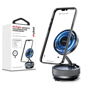 MyBat AirTight Magnetic Vacuum Suction Phone Mount - Black, Secure Grip, Anti-Theft, Data Sync, & More, Compatible with Various Devices