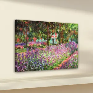 1pc Wooden Framed, Claude Monet Water Lilies Poster, Impressionist Landscape Painting, Garden Print, Flower Print, Monet Wall Art Canvas, For Bathroom, Bedroom, Office, Living Room, Home Decor Ideas