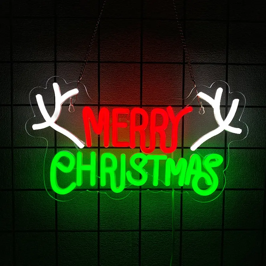 Merry Christmas Neon LED Sign, Wall Decor for Holiday Season, Light-Up Decoration for Parties & Events, Perfect Gift Idea