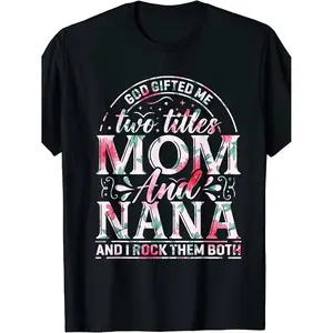Plus Size Women's TShirt 0XL 5XL Mom Nana Family Bonding Gift Oversized Casual Short Sleeve Round Neck Black Top for GrandmaNiece and GrandmaMom Bond Unisex Summer 2025