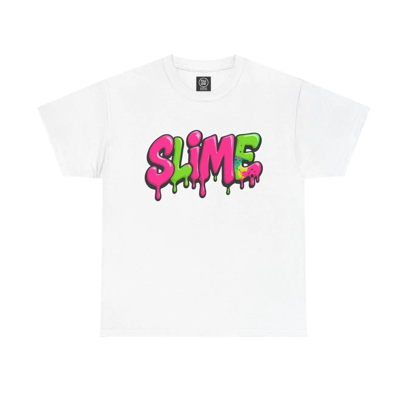 Women's Slime Graffiti Graphic T-Shirt, Streetwear Crew Neck Garment in a Soft Regular Fit, Customized All Seasons Casual Top for Everyday Wear, Tops, Women's Clothes, Short Sleeve, Glossy Graffiti Streetwear, Fitted, Unisex, Soft Fabric, Graffiti Print