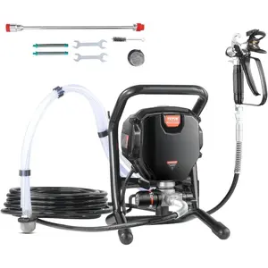 VEVOR 750W Stand Airless Paint Sprayer, 3000PSI High Efficiency Electric Airless Sprayer with Cart, Paint Sprayers for Home Interior and Exterior Furniture and Fences, Fine and Even Painting Effect