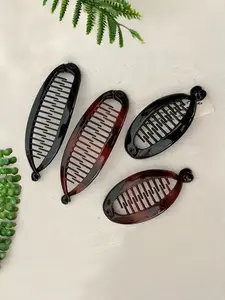 4pcs Multifunctional Amber Banana Clips, Stylish Practical Hair Accessories, Perfect for Daily Use, Ideal Gift for Her, Enhance Your Style
