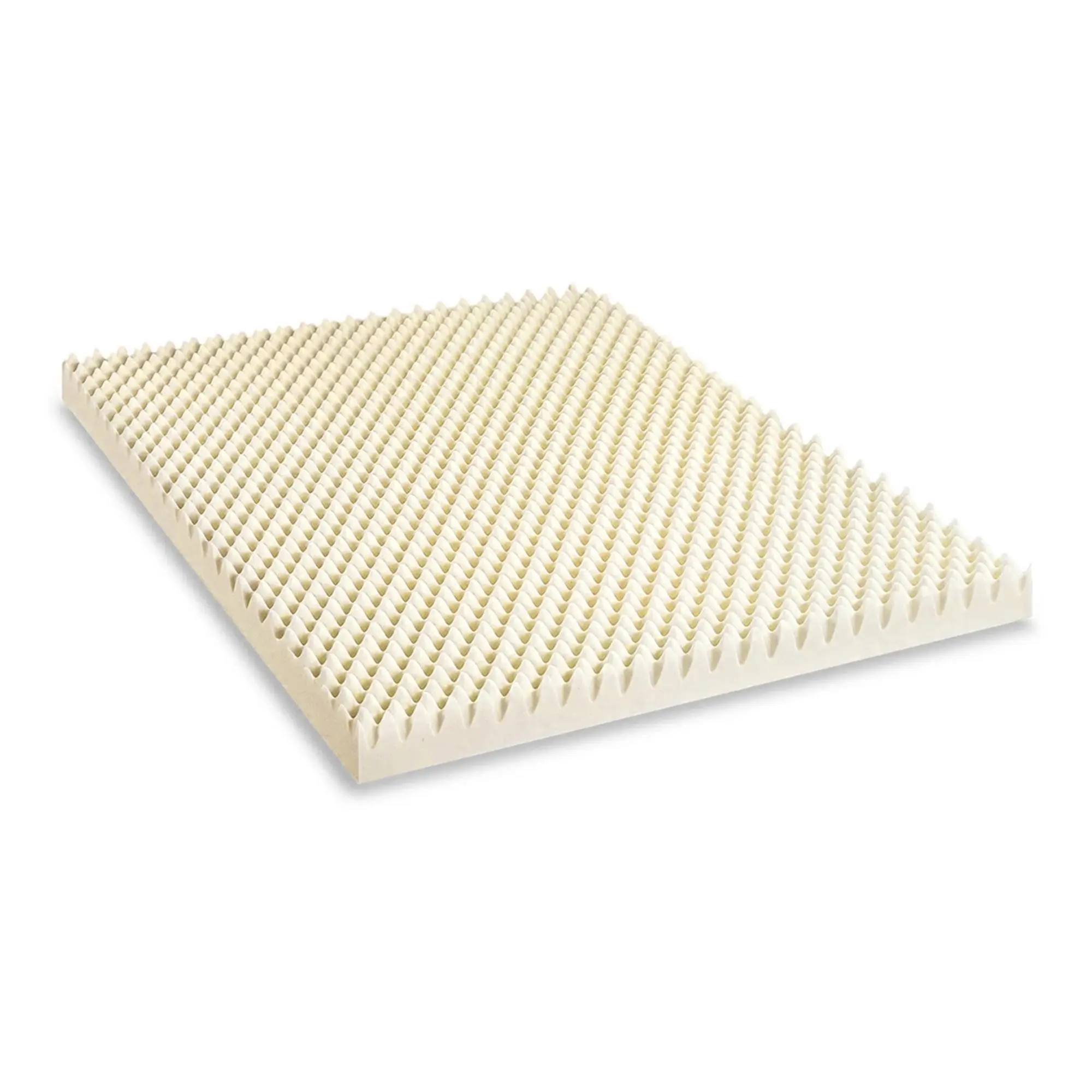 Convoluted Copper-Infused Memory Foam Mattress Toppers, Cooling and Pressure Relieving with Airflow Design, Queen, Beige