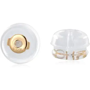 14K   Earring Backs Replacement | Rubber Earrings Backs for Studs |Plastic Earring Backing Secure (1 Pair 14K )