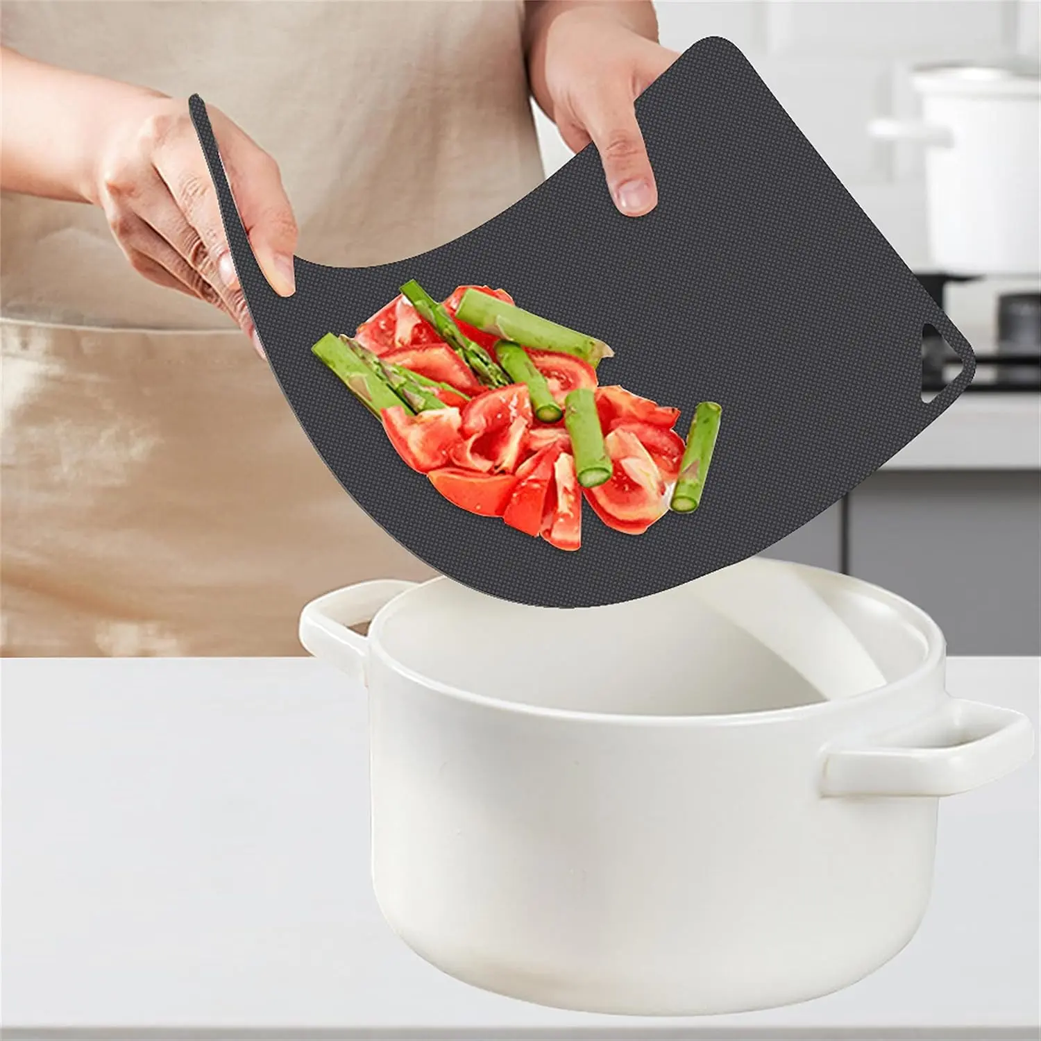 Flexible Non Slip Cutting Mat for Kitchen - BPA Free Plastic Cutting Boards, Multi Sizes - Knives, Chopping