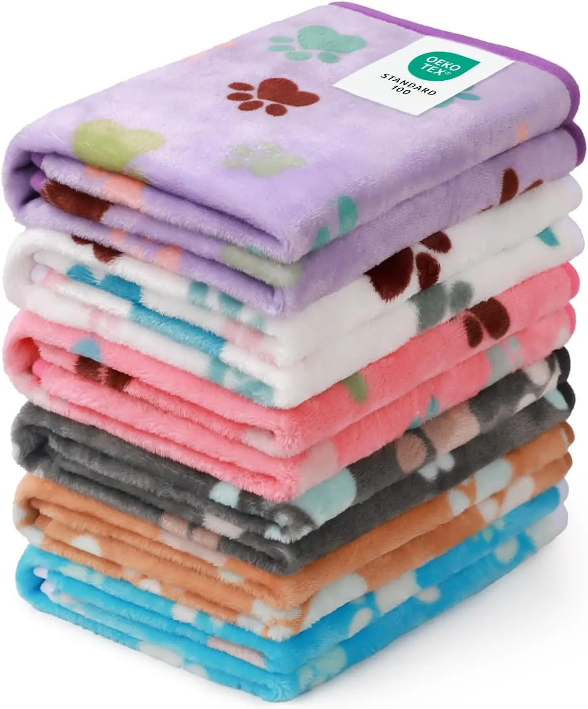 Luciphia 1 Pack 6 Dog Blankets Cat Soft Fluffy Fleece Pet Blanket Warm Cute Print Design Puppy Kitten Doggy Paw Small(23"x16")