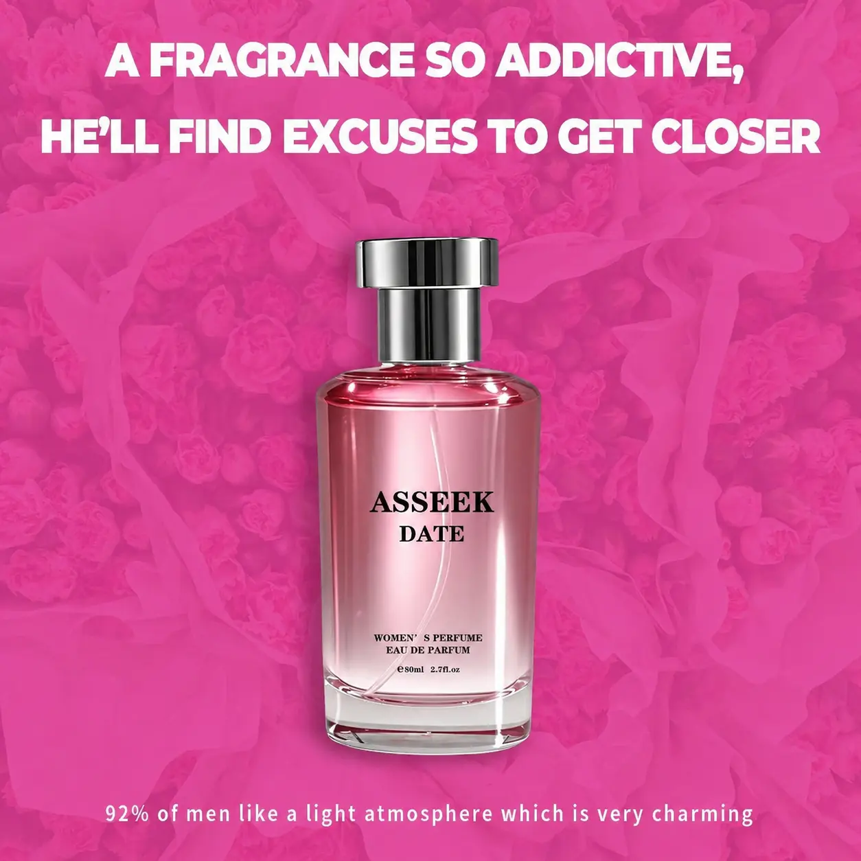 ASSEEK Women's Perfume, Long Lasting Fragrance for Women, Floral and Fruity Scented Perfume, Daily Fragrance,2.71oz（80ml） Cosmetics Pink yara perfume perfume amber rouge Rose yara perfume penhaligon halfeti perfume Berries