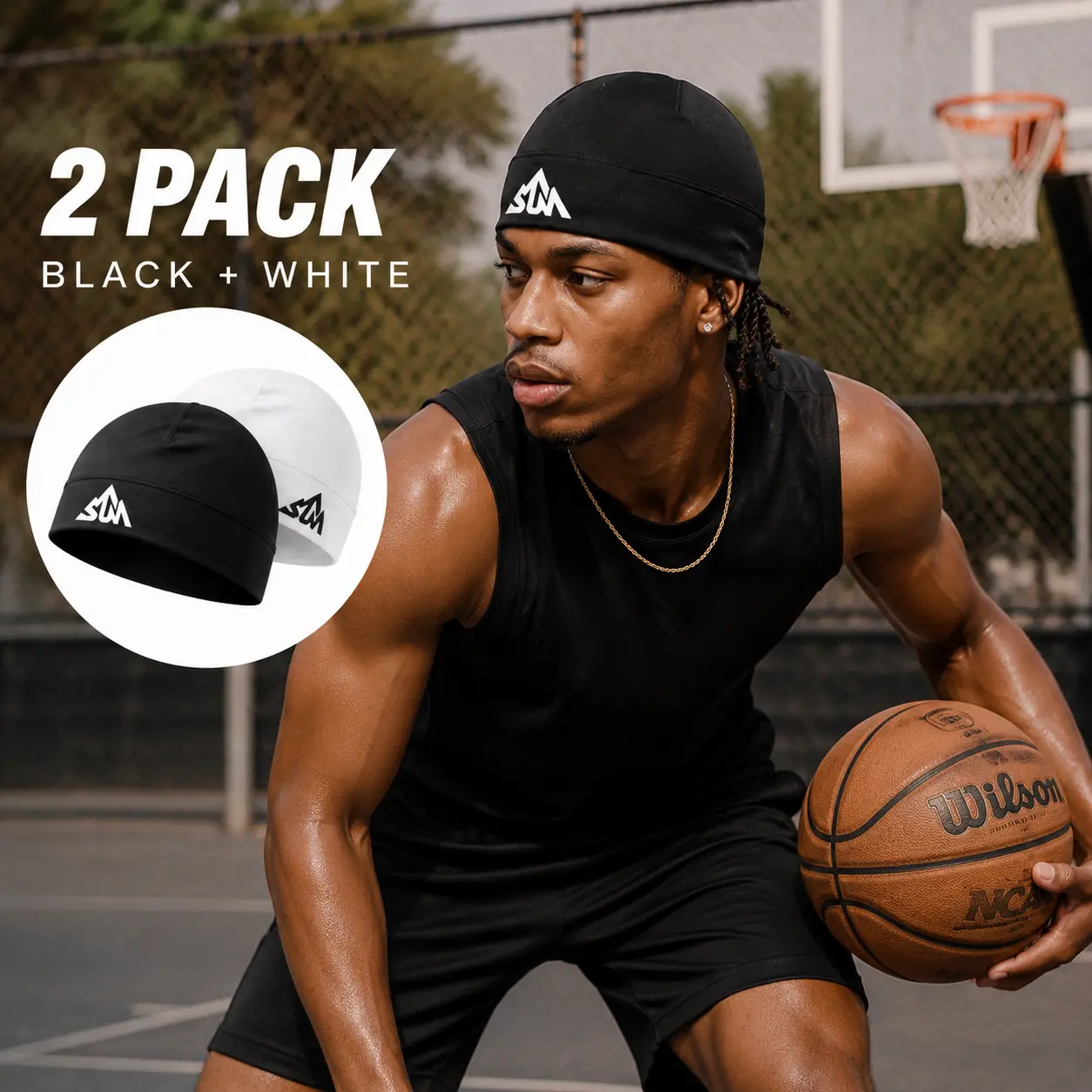 2-Pack Cooling Skull Cap - 2-Pack Value Breathable Wraparound Head Protection, Sweat-Wicking Helmet Liner for Men, 2026 Summer Lightweight Athletic Head Wrap for Cycling & Daily Wear, Breathable Head Protection