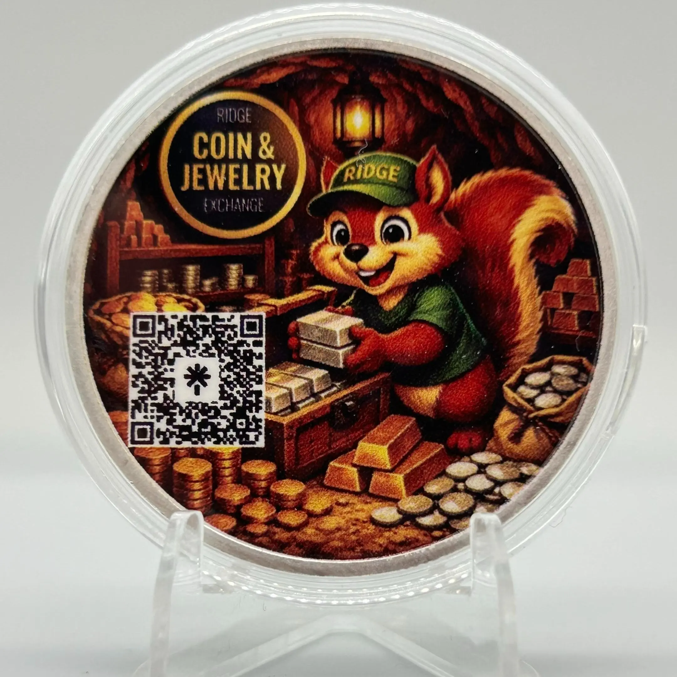 The Bullion Squirrel, Limited edition Custom Ridge Coin 1 Oz Silver Bullion Round