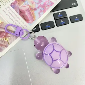 Acrylic Turtle Keychain, Glow-In-The-Dark Animal Pendant, Durable Clip, Unique Birthday Gift, Festive Accessory, Decorative Music Key Ring