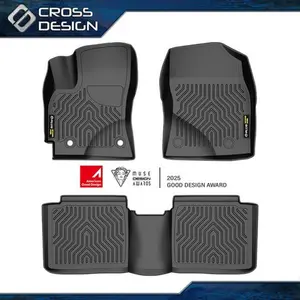 CROSSDESIGN TPE Floor Mats Liners Fit For 2014-2019 Toyota Corolla Sedan All-Weather Black  Upgraded Version