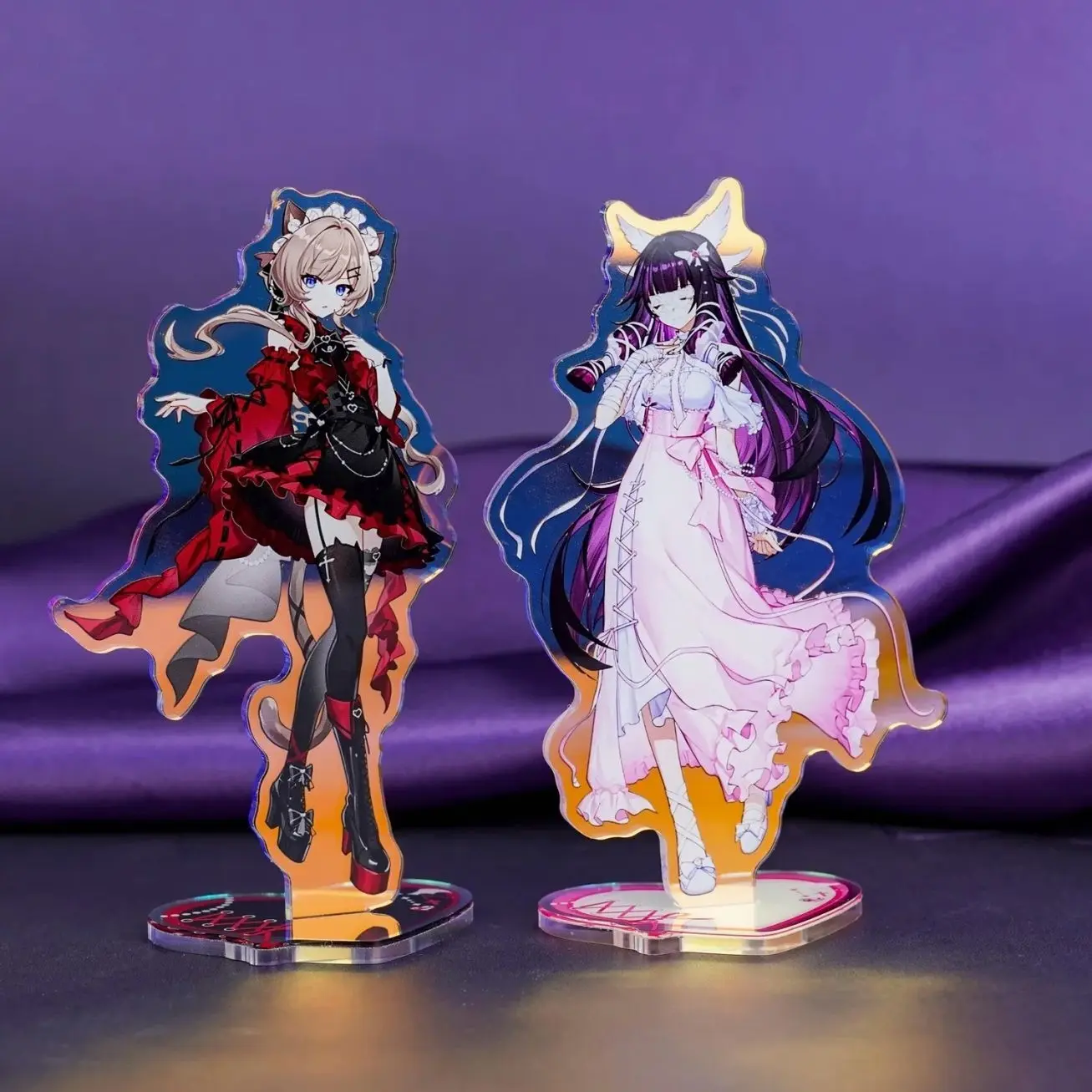 Genshin Impact Sandrone Columbina Holographic Acrylic Stand Set of 2 | Fatui Harbinger Anime Desk Standee | Game Collectible Figure Merch