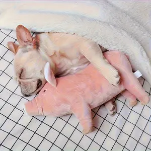 [Popular Choice] Cuddly Piglet Plush Dog Toy - Soft Fabric, Ideal for Medium Breeds