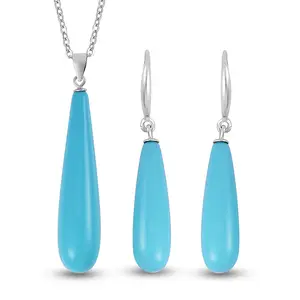 Shell Pearl Drop Pendant Necklace 20 Inches and Earrings in Stainless Steel Christmas Gifts