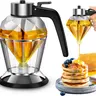 Honey Dispenser with Stand - 8 oz Clear Glass Jar with No-Drip Dipper & Flip Top Lid | Leak-Proof Kitchen Dispenser for Maple Syrup, Cooking Oil, Seasonings