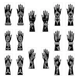 Hollow Out Hand Tattoo Stencil, 8 Counts/set DIY Temporary Body Art Stencil, Easy To Apply, Unique Design for Creative Expression, Wedding Day