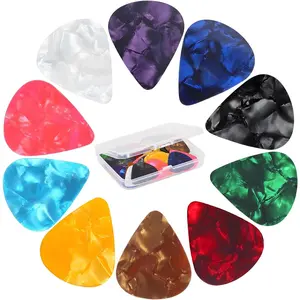 30 Pack Celluloid Guitar Picks,3 Different Thickness Guitar Picks Plectrums,Variety Colorful Celluloid Plectrums for Acoustic, Electric, Bass, Ukulele