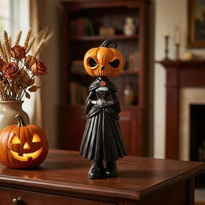 Halloween Pumpkin Man Statue Resin Craft, Home Decor, Horror Halloween Decoration, Creative Gift, Living Room Entrance Decor