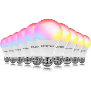Smart Light Bulbs, Alexa Light Bulb, WiFi Light Bulbs, RGBCW Color Changing Light Bulb A19 9W 800LM, Smart Bulbs that Work with Alexa & Google Assistant, 2.4Ghz only, No Hub Required,10 Pack