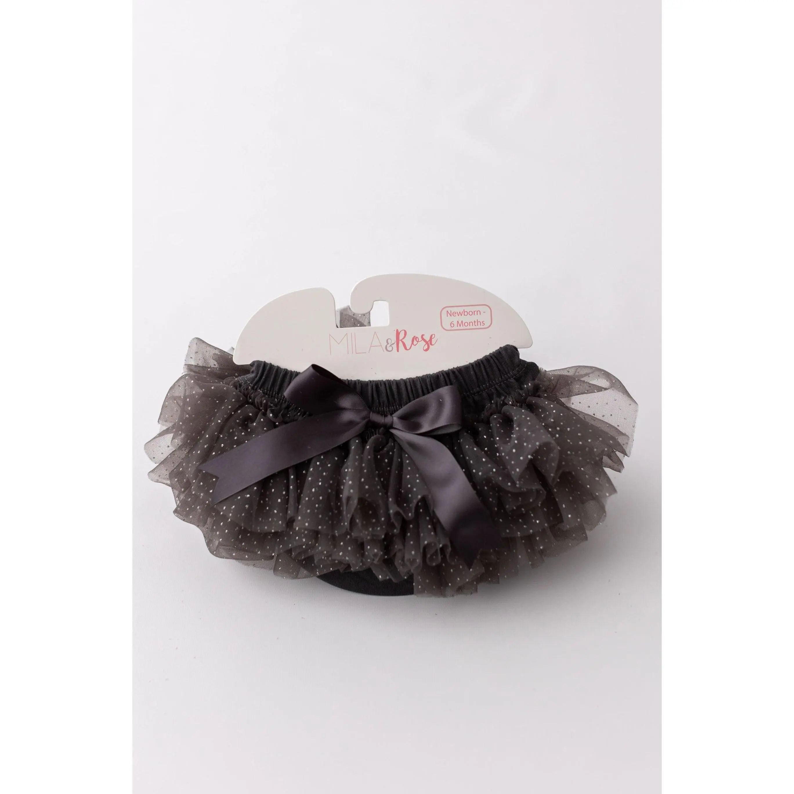 SALE Charcoal & Silver Glitter Ruffle Tutu Bloomer