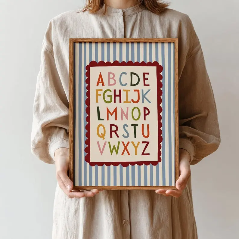 Colorful Alphabet Poster Home & Office Decor